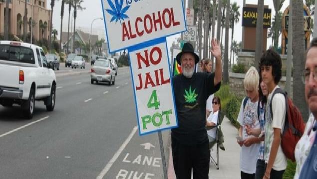 Marijuana Protesters March Outside Courthouse