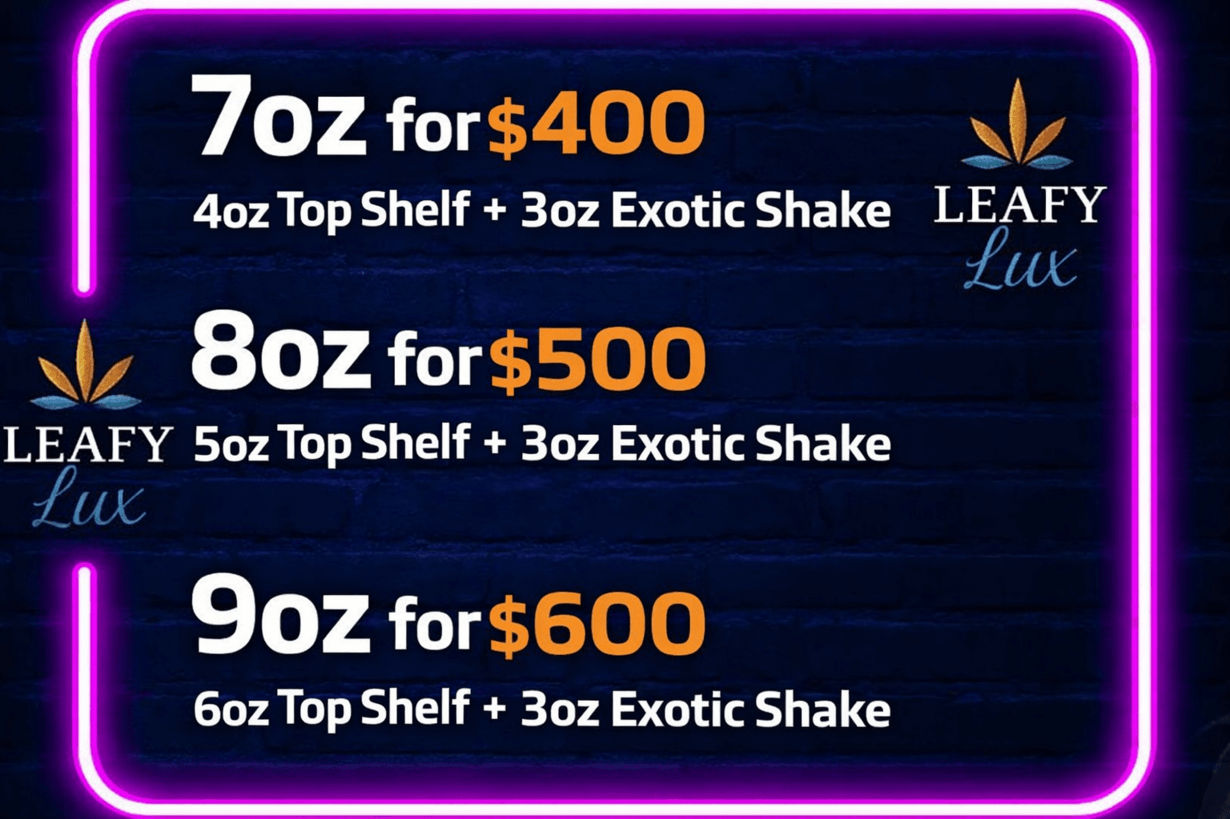 $400 - 4oz Top Shelf + 3oz Exotic Shake
