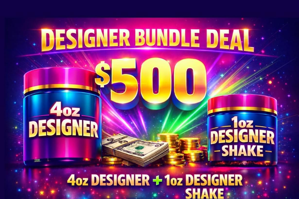 4 oz any Designer + 1oz Designer Shake+edible