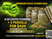 $420 - 4 Oz Exotic Flowers + 5 Prerolls