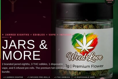 $250 2 flowerJars +3Edibles+Vape+5Rolls