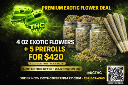 $420 - 4 Oz Exotic Flowers + 5 Prerolls