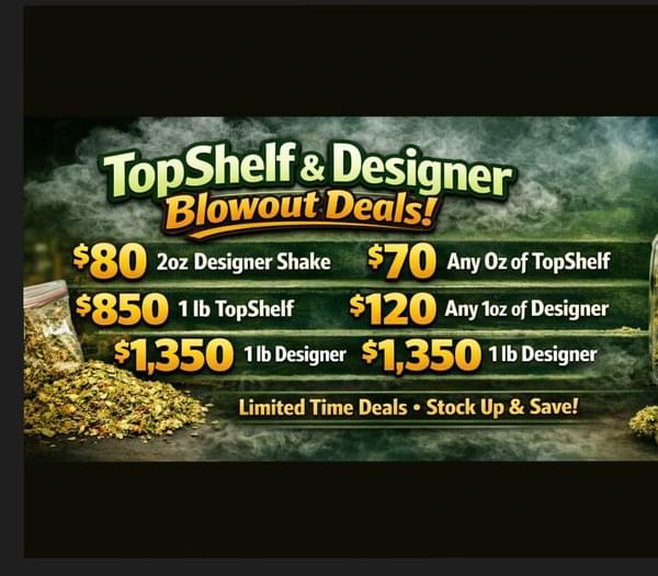 $40ea - 2oz Designer Shake/ $70 1oz TOPSHELF
