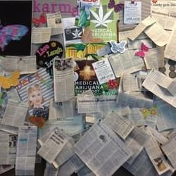 Our Dream Board! We collect articles on MedicalMarijuana and post them in our lobby for our patients to read! 