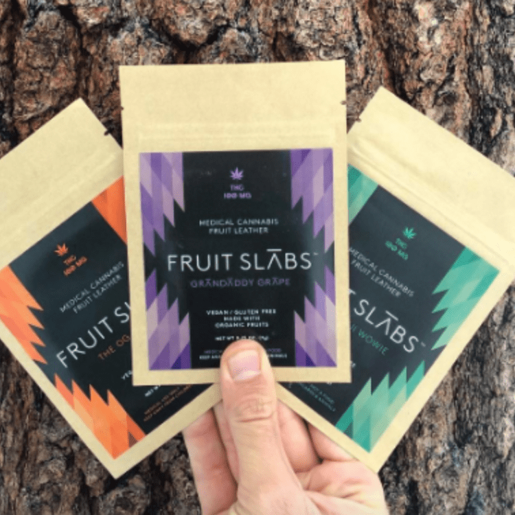 Fruit Slabs, a vegan, organic edible made of fruit leather! Fruit Roll-Ups gone grown-up!