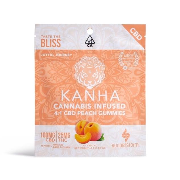 Kanha 4:1 Peach CBD Gummies