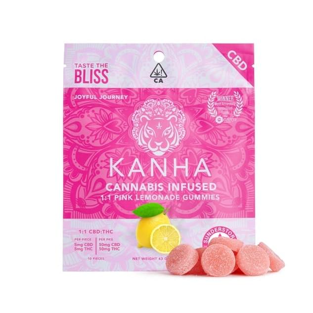 Kanha 1:1 Pink Lemonade Gummies 100mg