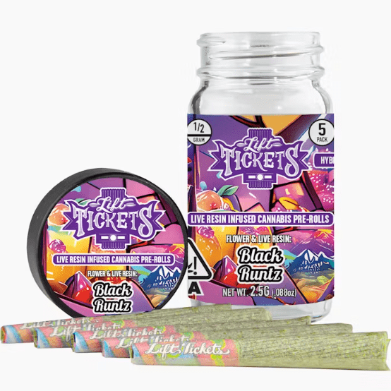 BLACK RUNTZ INFUSED PREROLL 5PK (2.5G) [H]