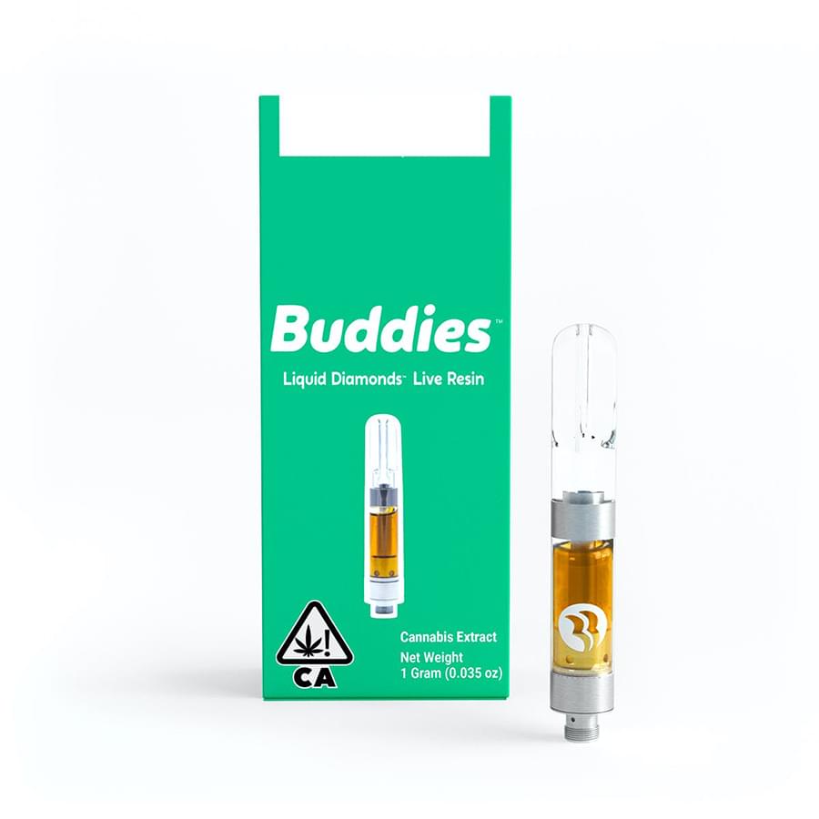 Buddies - Indica - Wedding Cake x Watermelon Z Liquid Diamonds - 1g Live Resin Cartridge