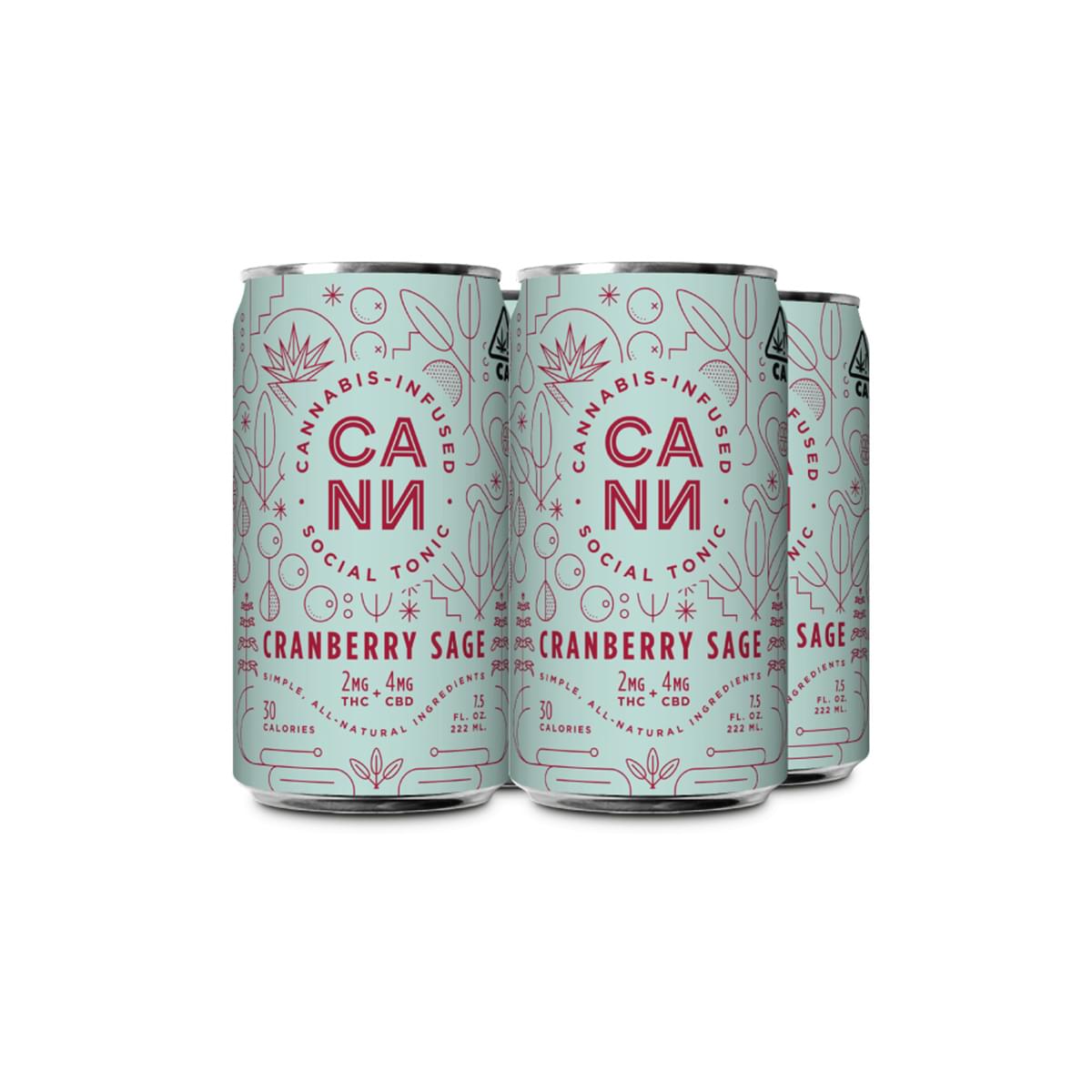 CANN - Social Tonic - 2:4 THC:CBD - Cranberry Sage - 4-Pack
