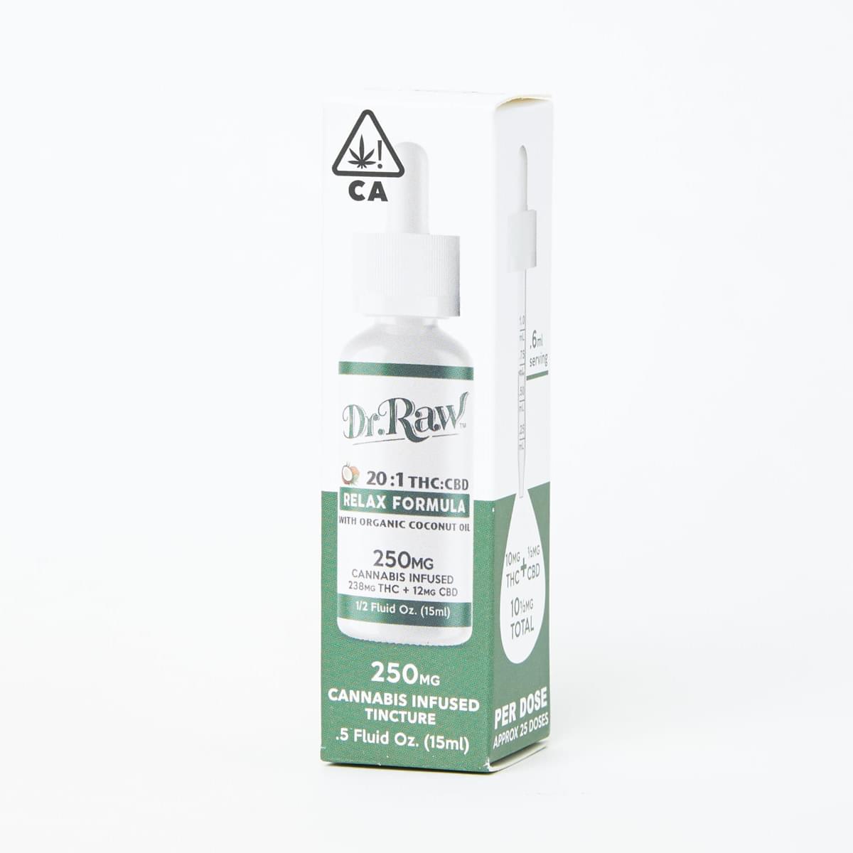 Dr. Raw Organics Relax 20:1 THC Tincture 15ml 250mg