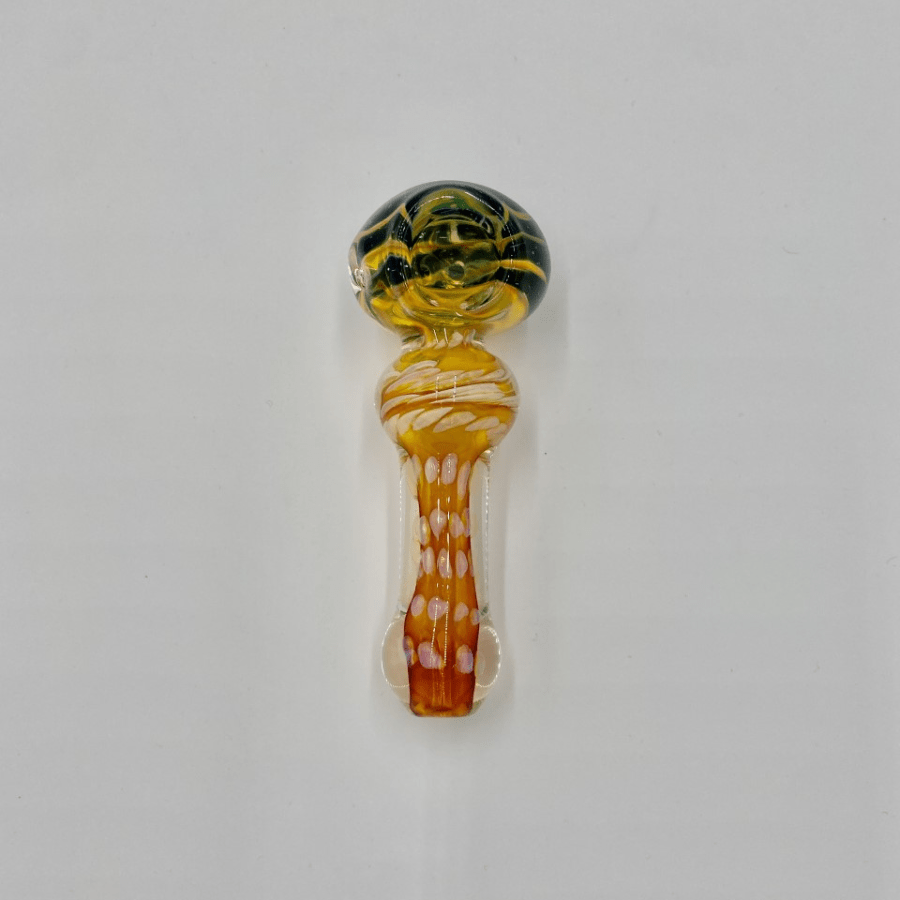 GLASS - 5" FUMD/POLKA DOT/FAT HEAD - GHP1486