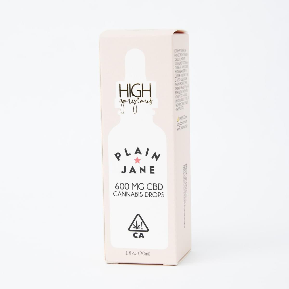 High Gorgeous - Plain Jane - 600mg CBD 30ml Tincture Drops