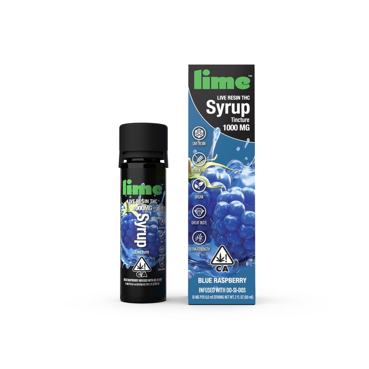 Lime Blue Raspberry Live Resin Syrup Tincture - 1000mg