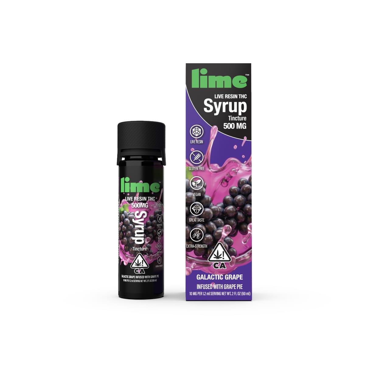 Lime Galactic Grape Live Resin Syrup Tincture - 500mg