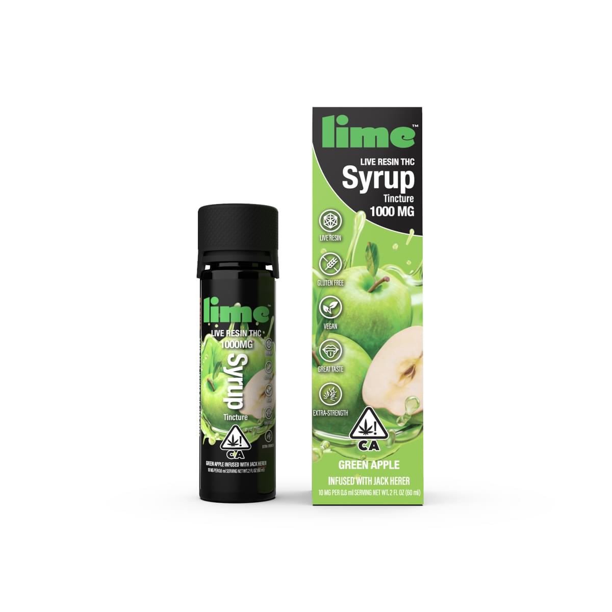 Lime Green Apple Live Resin Syrup Tincture - 1000mg
