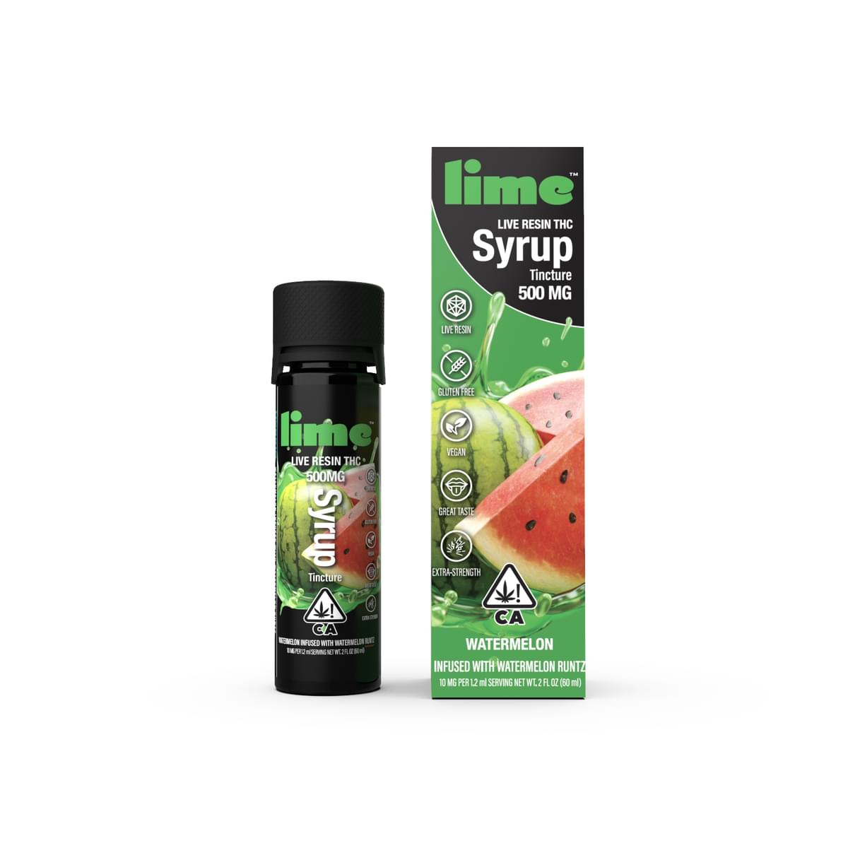 Lime Watermelon Live Resin Syrup Tincture - 500mg