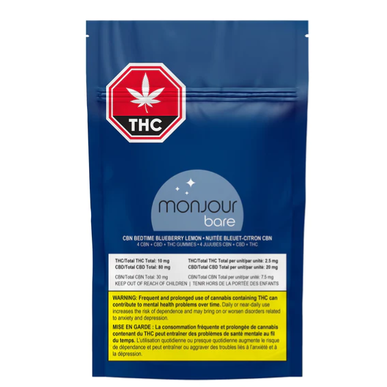 Monjour: CBN Bedtime Blueberry Lemon Gummies (4.5g)(4pk)