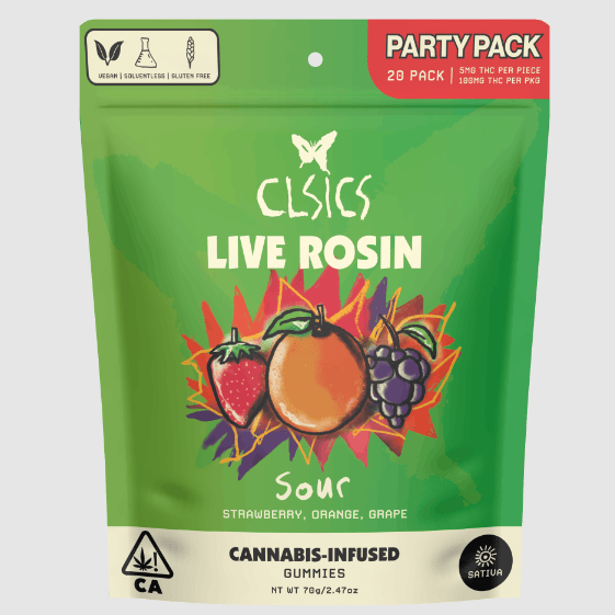 SOUR ROSIN SATIVA GUMMIES 20PC (100MG)[S]