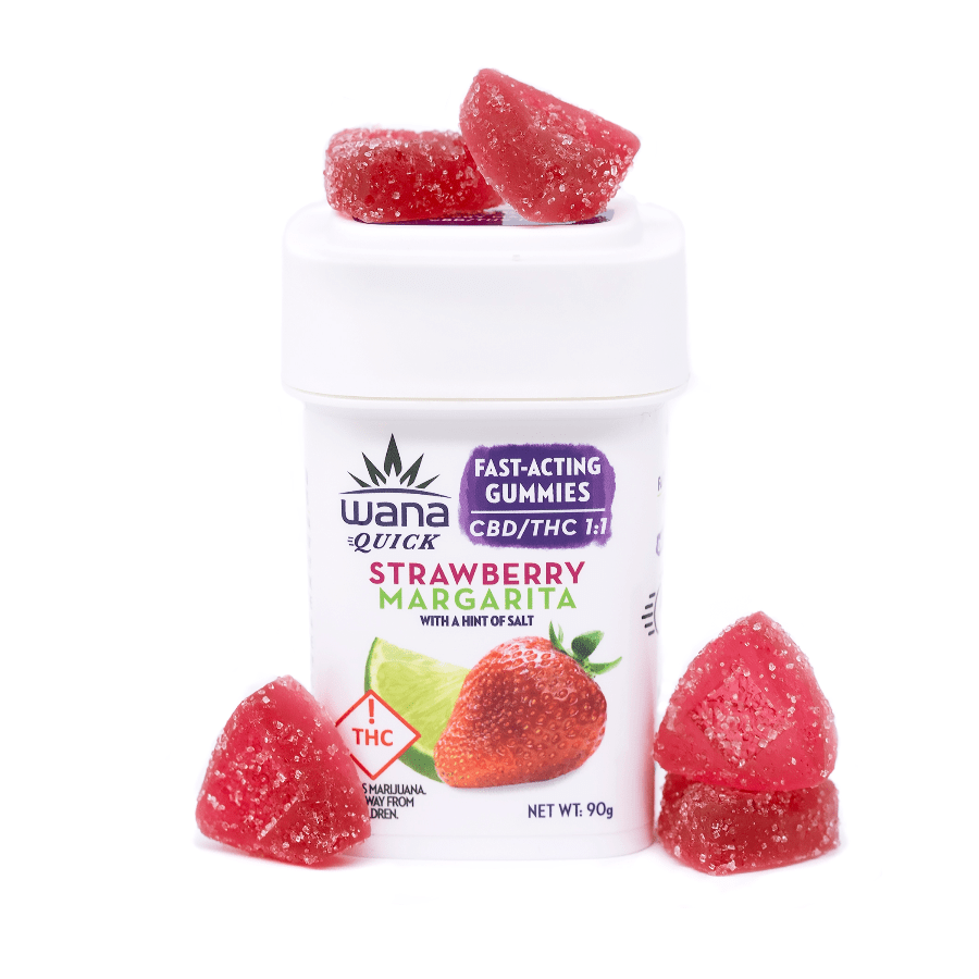 Wana Fast Acting Gummies | Strawberry Margarita 1:1 100mg Rec