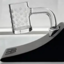 14mm Male Quartz Flat Top Leaf Sand Blasted Banger 2mm