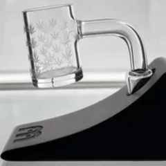 14mm Male Quartz Flat Top Leaf Sand Blasted Banger 2mm