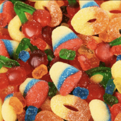 Sour strawberry green apple blue raspberry gummies