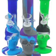 8" Silicone Skull Bong | Assorted Colors