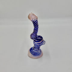 GLASS - 7" FUMED W/STRIPE TWIST - BUB385