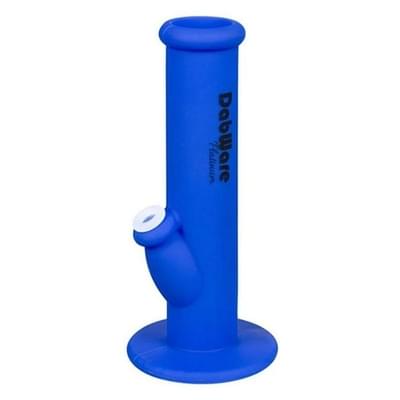 10" STRAIGHT SHOOTER SILICONE BONG | DABWARE PLATINUM | BLUE