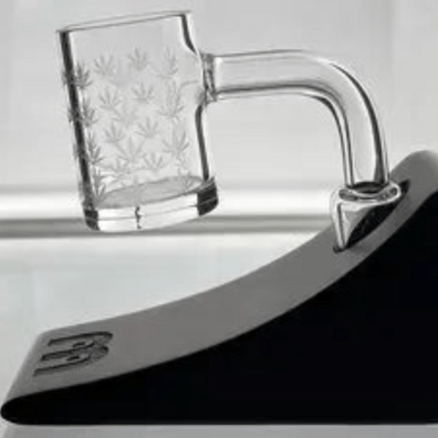 14mm Male Quartz Flat Top Leaf Sand Blasted Banger 2mm