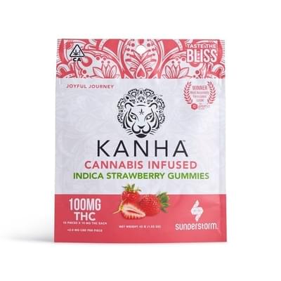 Kanha Indica Strawberry Gummies 100mg