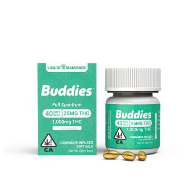 Buddies - Liquid Diamonds Sativa - 40 Capsules - 1000 MG