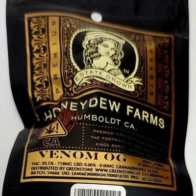 20.05% THC Venom OG by Honeydew Farms