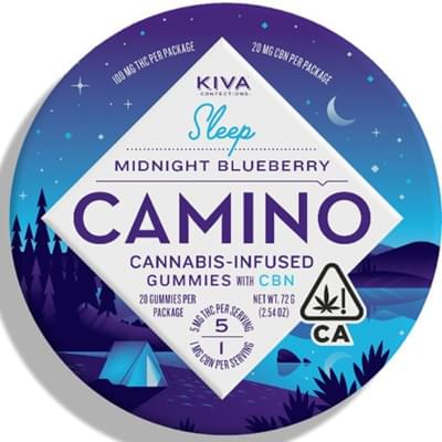 Camino Midnight Blueberry Gummies THC:CBN 5:1 100:20mg