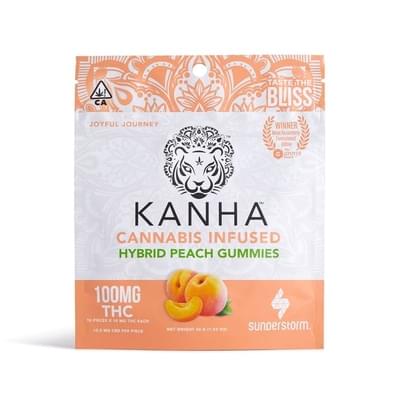 Kanha Hybrid Peach Gummies 100mg