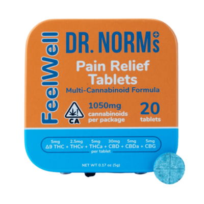 Dr. Norm's - Pain Relief Tablets 10:5:10:60:10:10 THC:THCv:THCa:CBD:CBDa:CBG 20ct 100mg