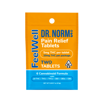 Dr. Norm's - Pain Relief Tablets 10:5:10:60:10:10 THC:THCv:THCa:CBD:CBDa:CBG 2ct 10mg