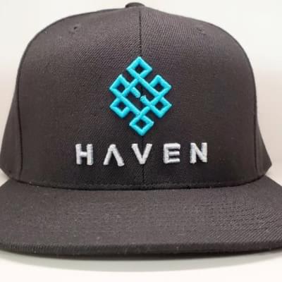 Haven - Black Teal Raised Embroidered Hat