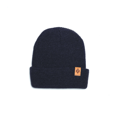 Haven - Charcoal Leather Logo Beanie