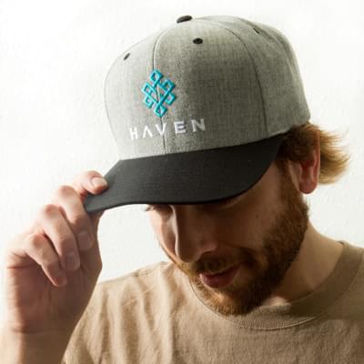 Haven - Heather Grey w/ Black Rim Logo Hat