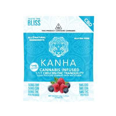 KANHA - BLUE RASPBERRY GUMMIES - TRANQ 1:1:1 - 10pk