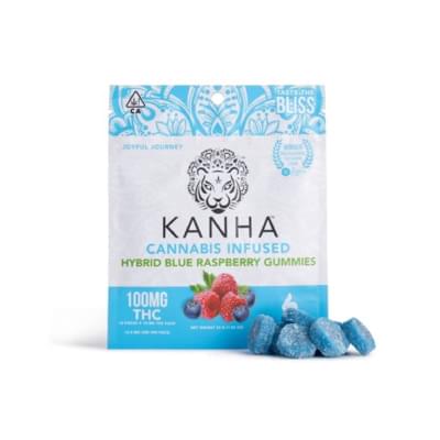 Kanha Hybrid Blue Raspberry Gummies 100mg