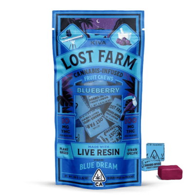 Kiva - Lost Farms Live Resin Chews - Blue Dream (Blueberry Chews) 100mg