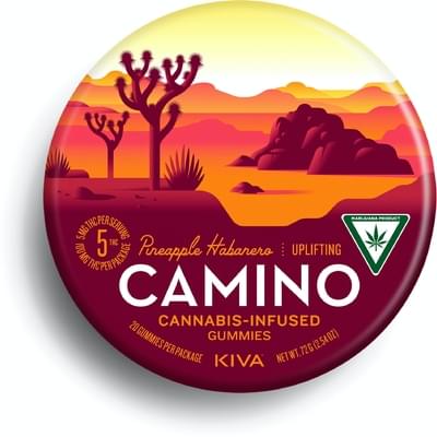 KIVA CAMINO PINEAPPLE HABANERO UPLIFTING GUMMIES 100MG