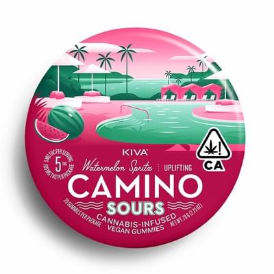 KIVA CAMINO SOURS WATERMELON SPRITZ UPLIFTING GUMMIES 100MG