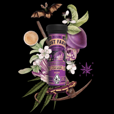 Kiva | Lost Farm Sugar Plum vegan Gummies w Pluot live resin | 100mg THC