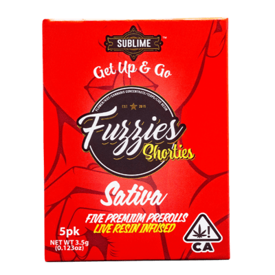 SHORTIES FUZZIES SATIVA LIVE RESIN INFUSED PRE-ROLL 5 PACK