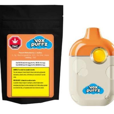 VoxPuffz: Peach Melonberry All in One Rechargable Vape(1.2g)