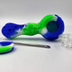 4.25" Silicone Honeycomb Hand Pipe with Glass Bowl and Poker - Assorted Colors